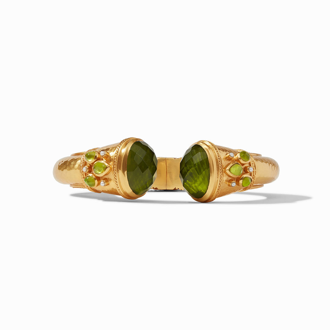 Julie Vos Cassis Cuff, Iridescent Jade Green with Pearl Accents