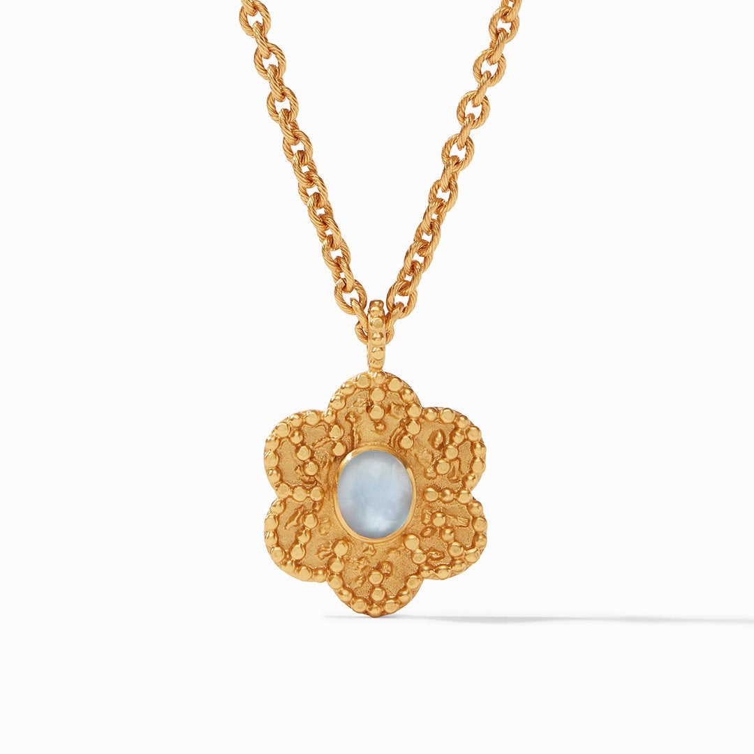 Julie Vos Colette Demi Pendant, Iridescent Chalcedony Blue