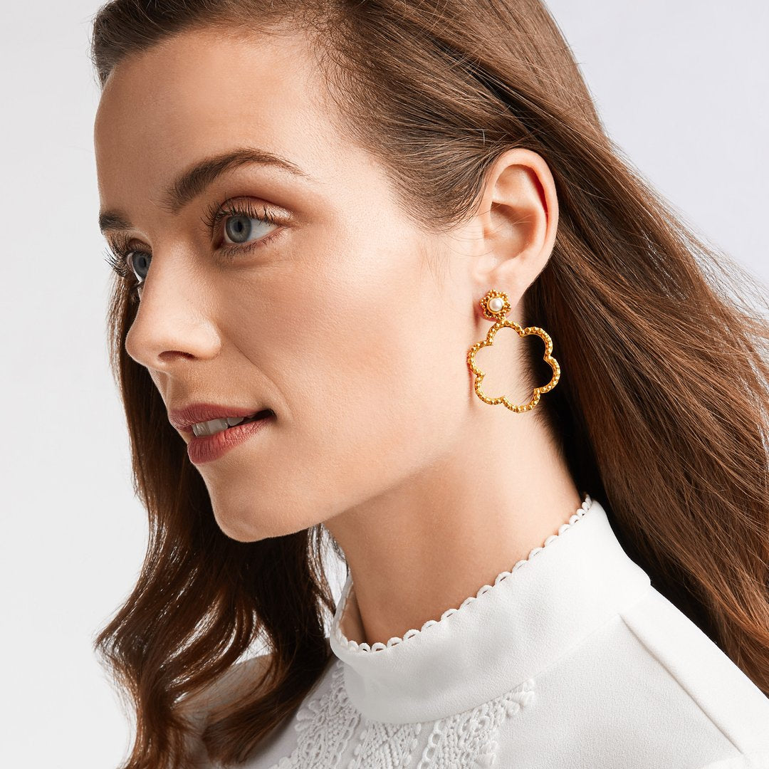 Julie Vos Colette Statement Earring, Pearl