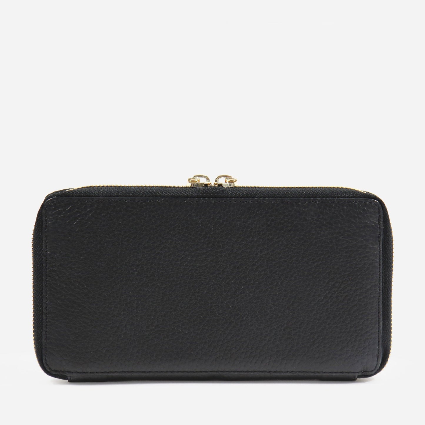 Neely and Chloe Zip Wallet-Black Pebble Leather