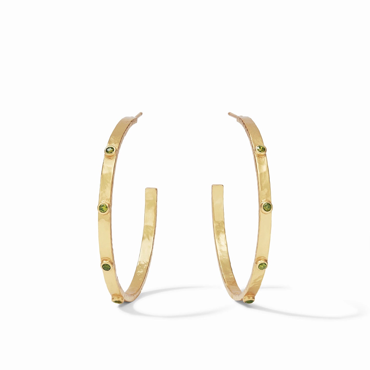 Julie Vos Crescent Stone Hoop, Jade Green, Large