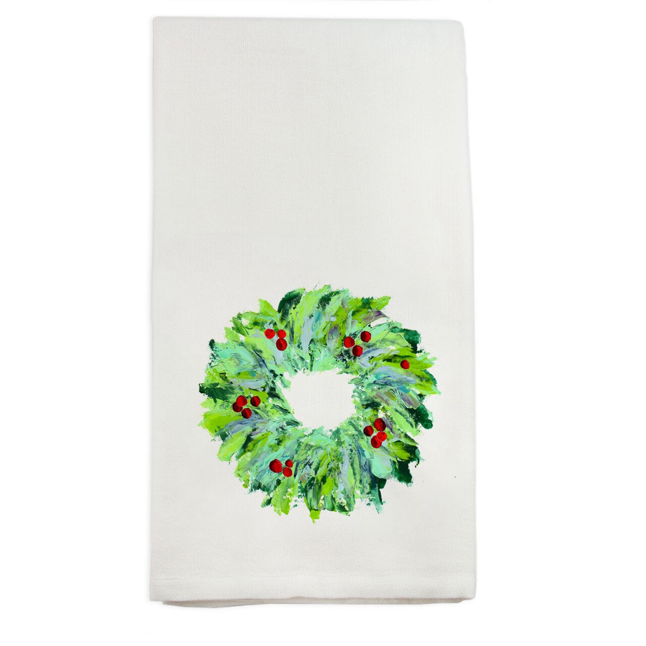 Wreath with Berries Tea Towel