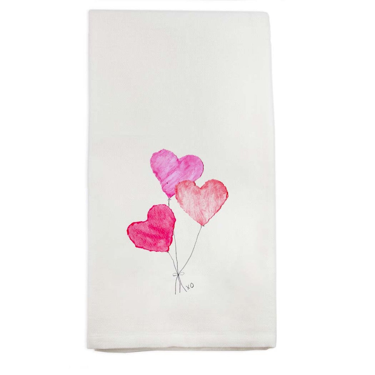 Three Balloon Heart Tea Towel