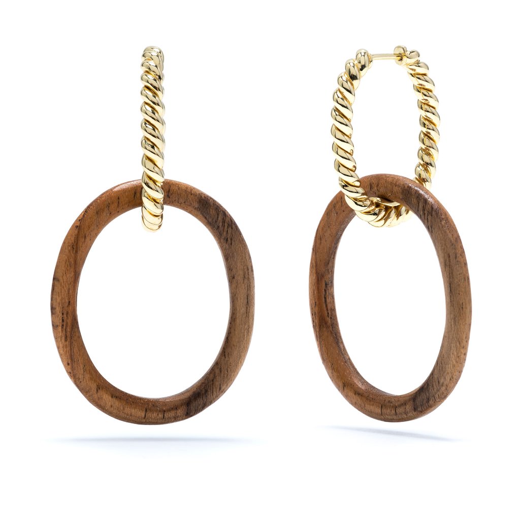 Capucine de Wulf Earth Goddess Link Earrings, Teak