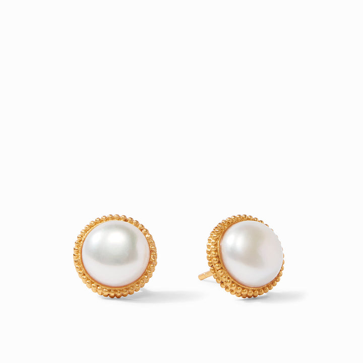 Julie Vos Fleur de Lis Stud Earring, Pearl