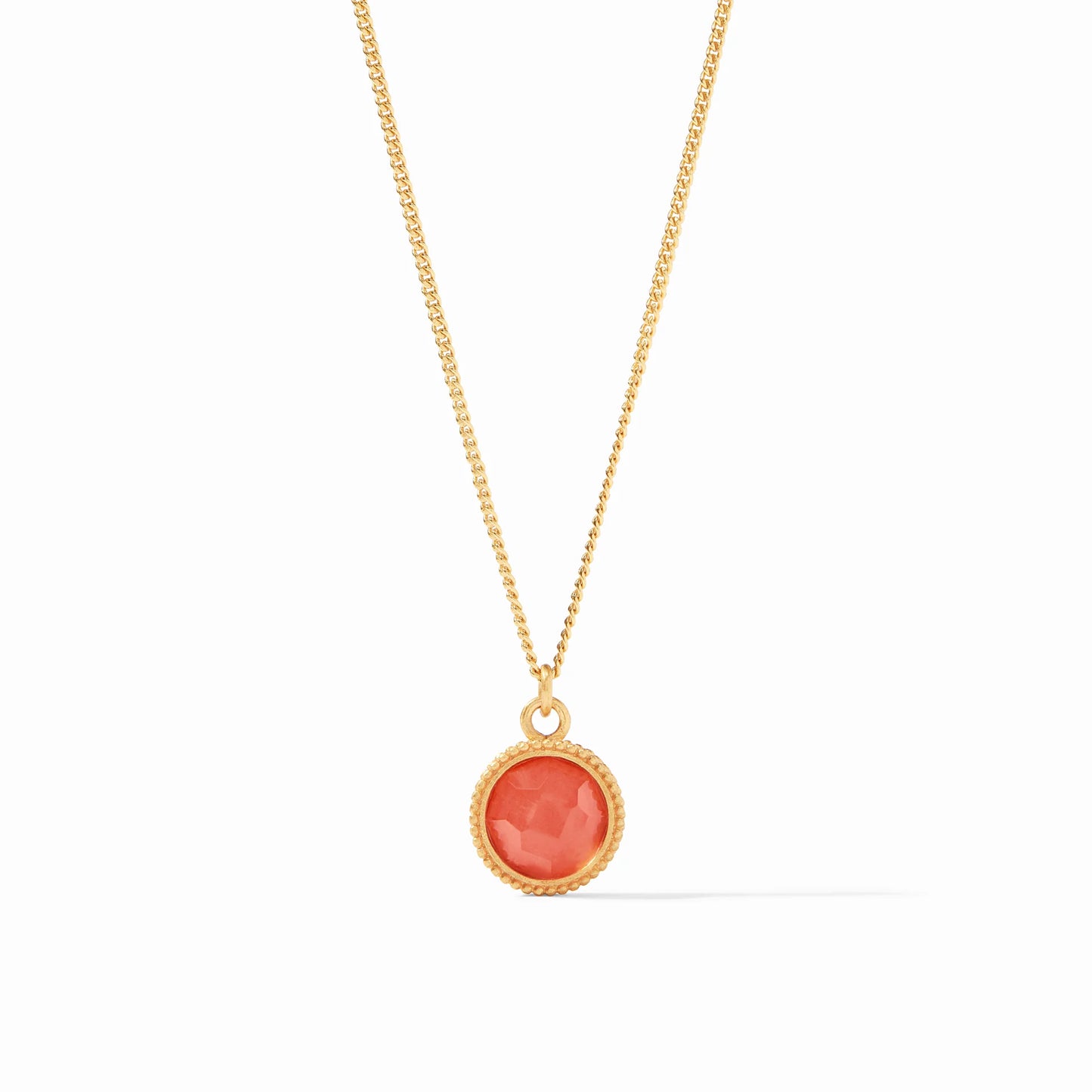 Julie Vos Fleur-de-Lis Solitaire Necklace, Iridescent Coral