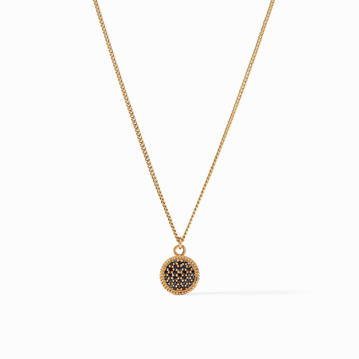 Julie Vos Fleur-de-Lis Solitaire Necklace, Pavé Obsidian Black