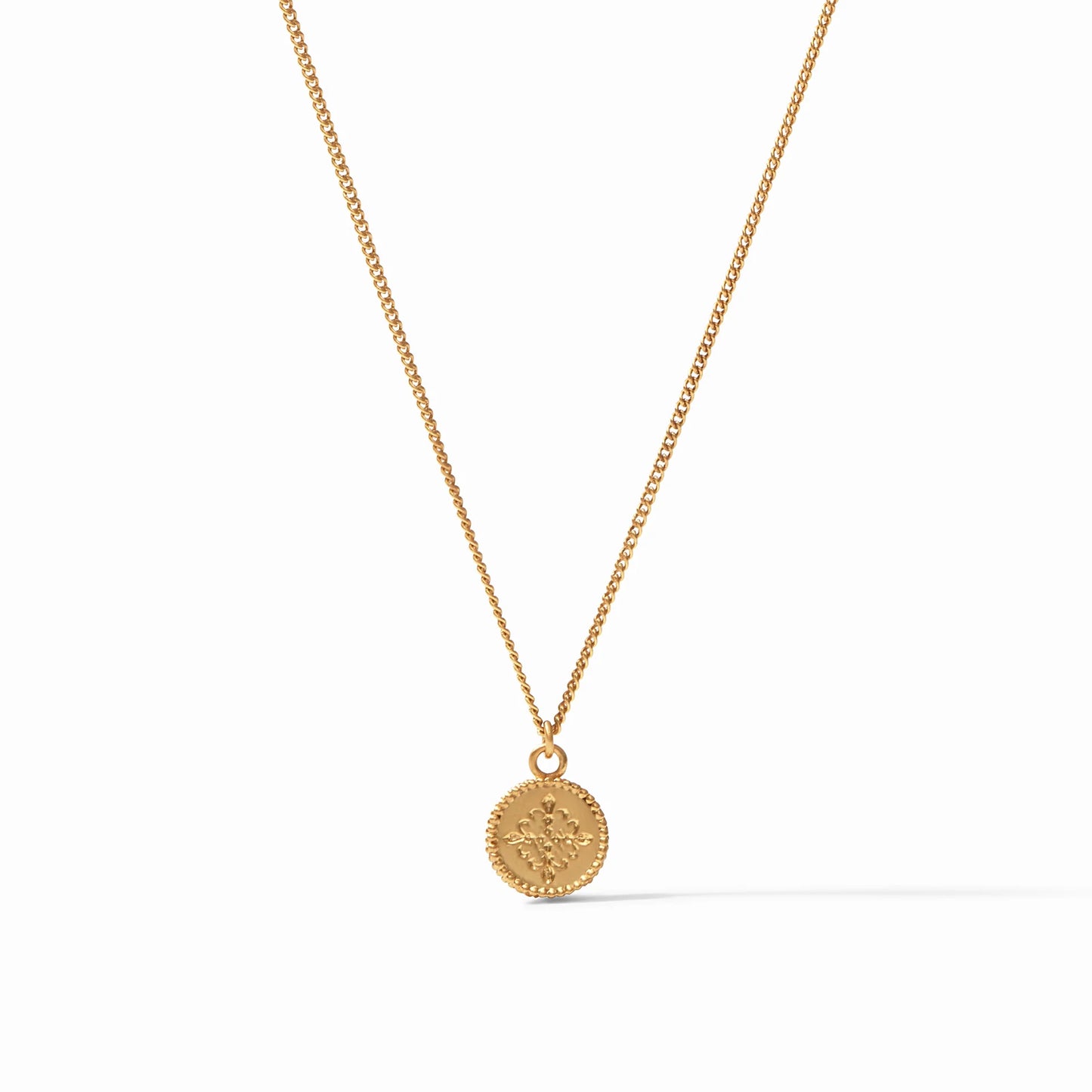 Julie Vos Fleur-de-Lis Solitaire Necklace, Iridescent Coral