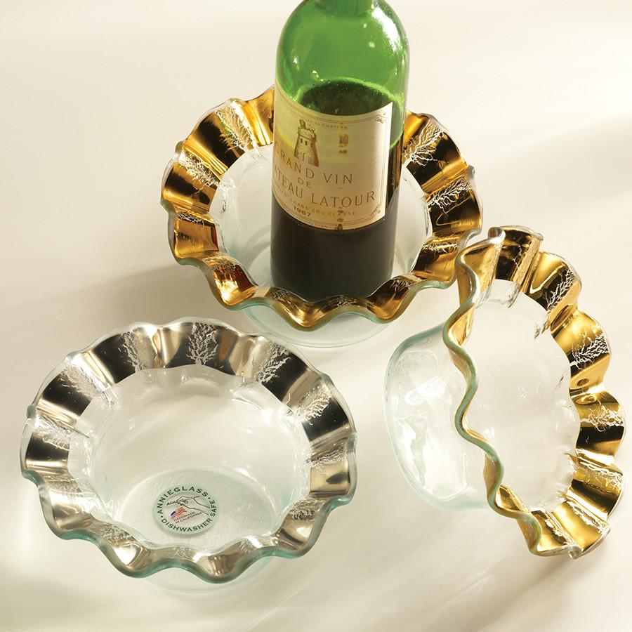 Annieglass Ruffle Wine Coaster/Candle Holder