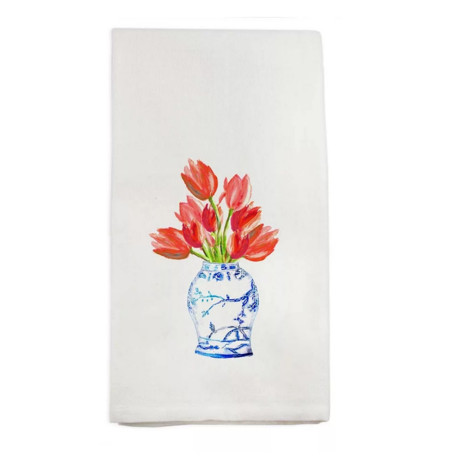 Ginger Jar with Tulips Tea Towel