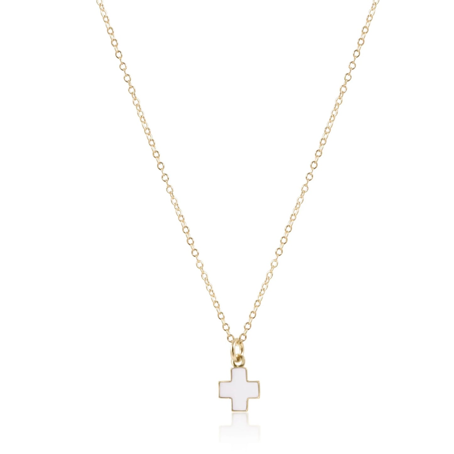 enewton 16" Necklace Gold - Signature Cross Gold Charm - Off-White