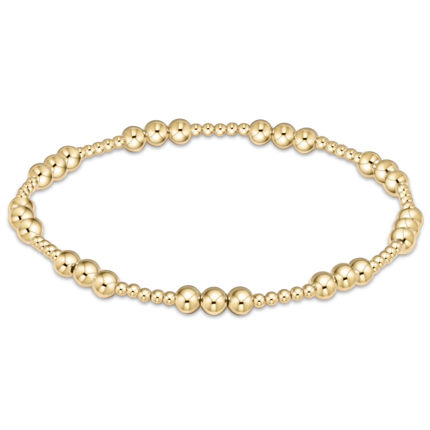 enewton classic joy pattern 4mm bead bracelet, gold