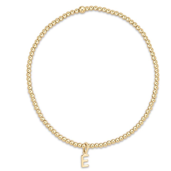enewton Classic Gold 2mm Bead Bracelet - Respect Gold Monogram Charm