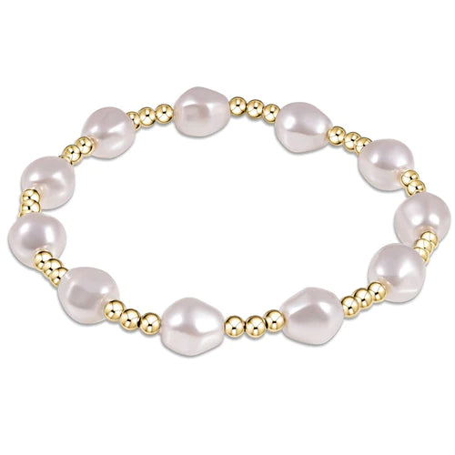 enewton Admire Gold 3mm Bead Bracelet - Pearl