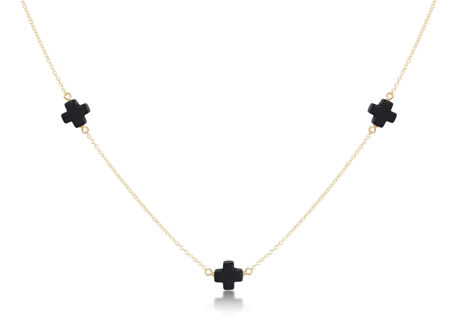 enewton 17" Choker Simplicity Chain Gold - Signature Cross Onyx