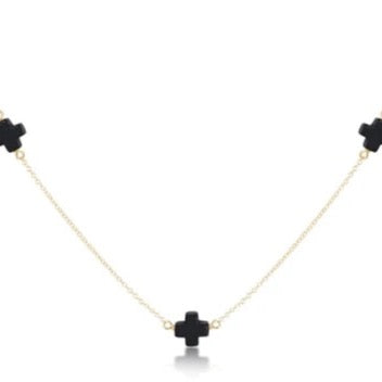 enewton 15" Choker Simplicity Chain Gold - Signature Cross Onyx
