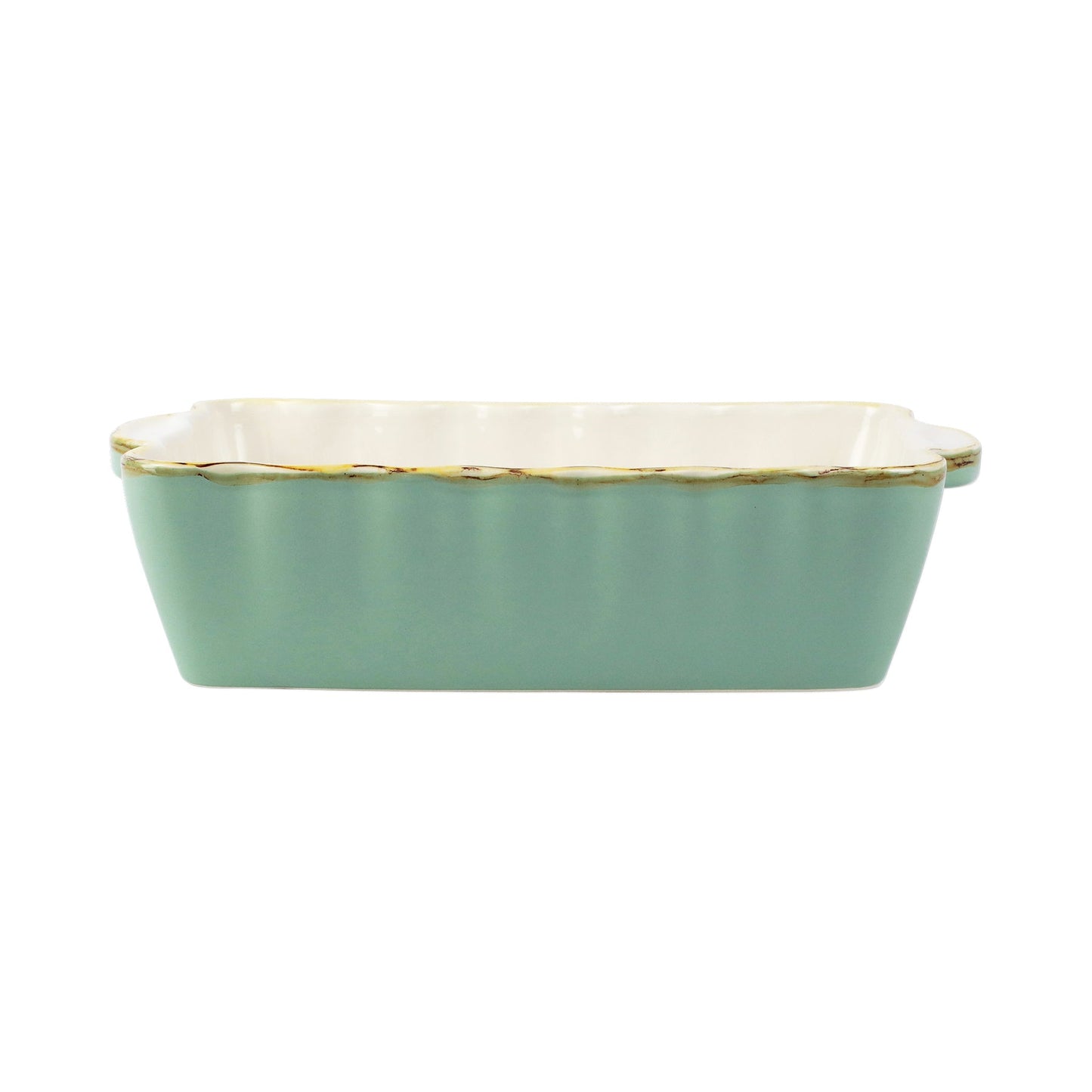 Vietri Italian Baker Small Rectangle, Aqua