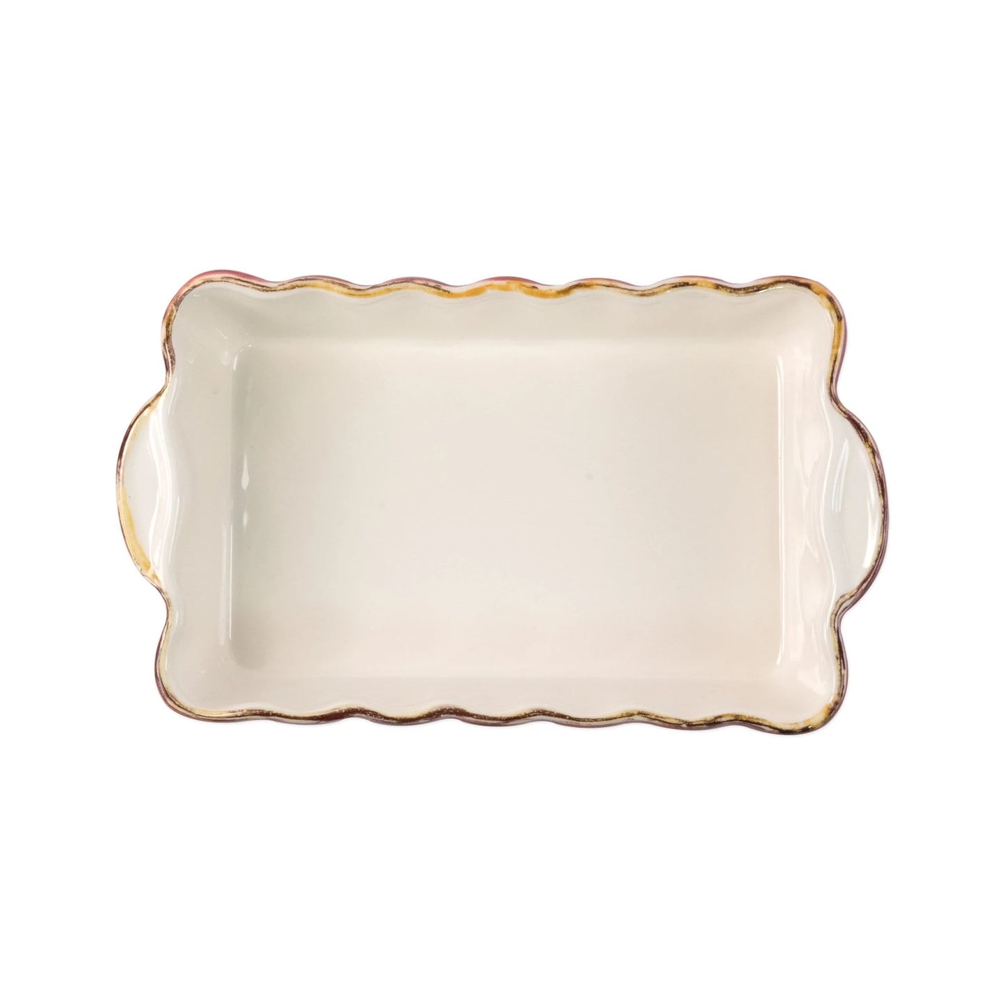 Vietri Italian Baker Small Rectangle, Red