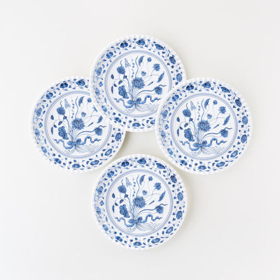White Melamine Plates, Set of 4