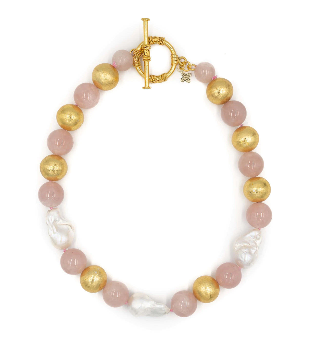 Hazen & Co. Janelle Necklace, Rose Quartz