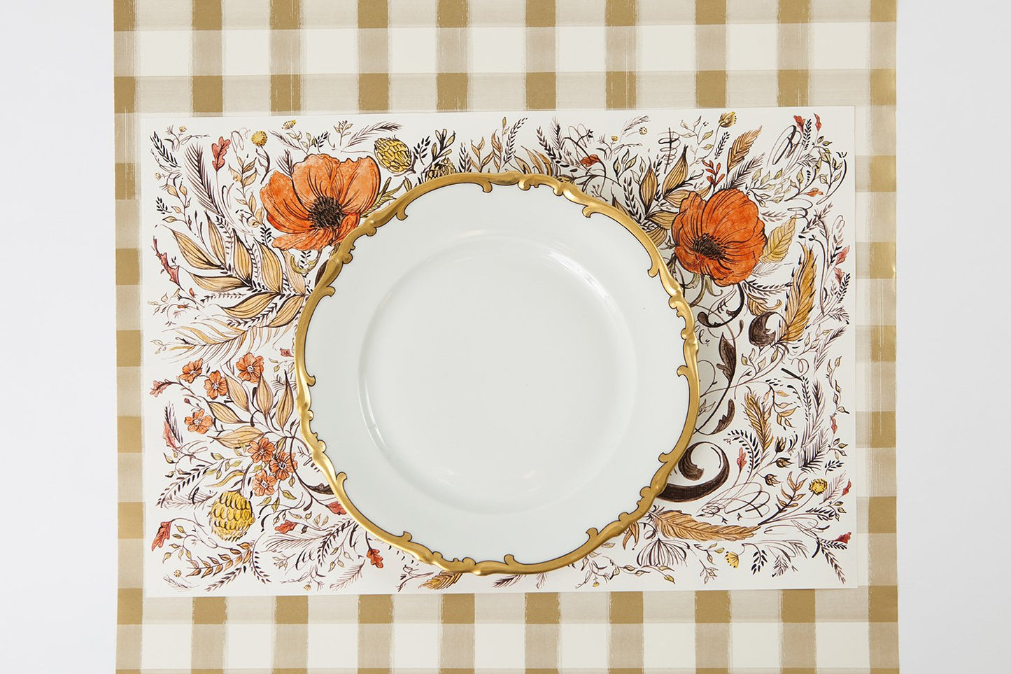 Hester & Cook Gold Painted Check Runner