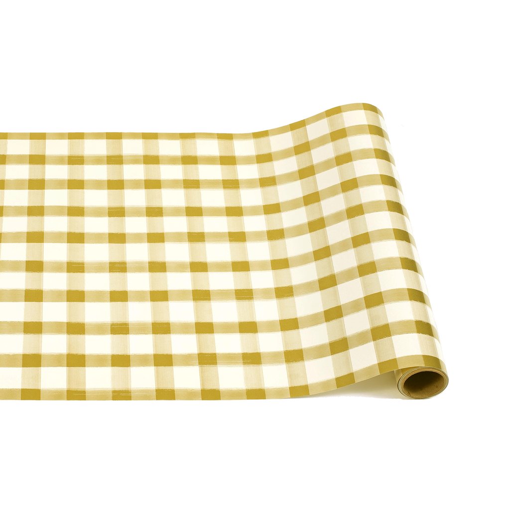 Hester & Cook Gold Painted Check Runner