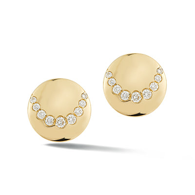 14K YG Diamond Circle Earrings
