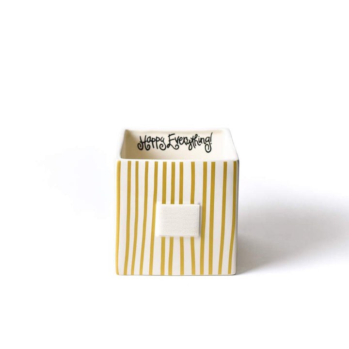 Happy Everything Gold Stripe Medium Mini Nesting Cube