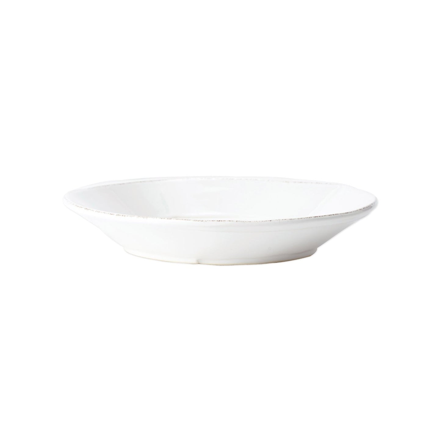 Vietri Lastra Melamine White Shallow Bowl