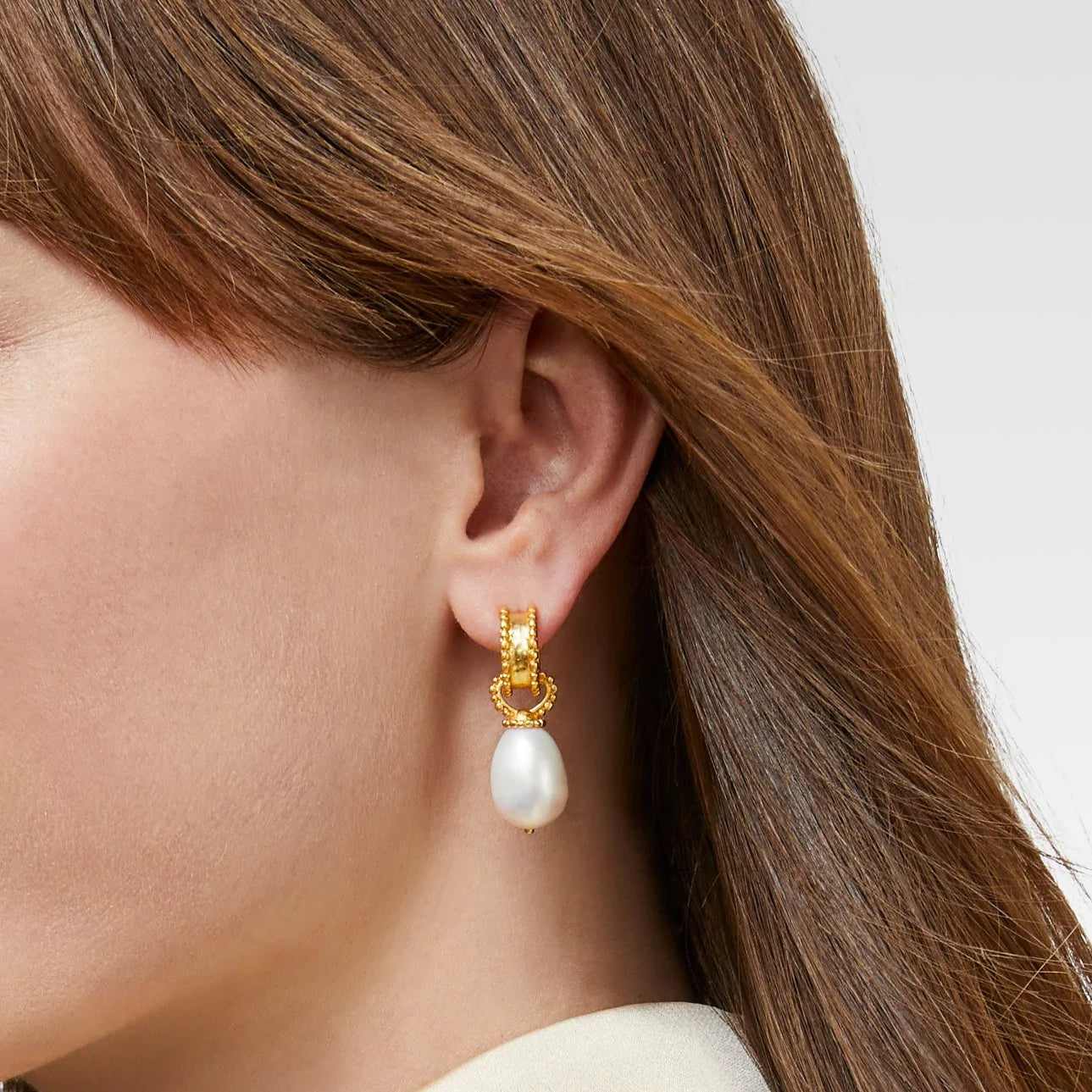 Julie Vos Marbella Pearl Hoop & Charm Earring