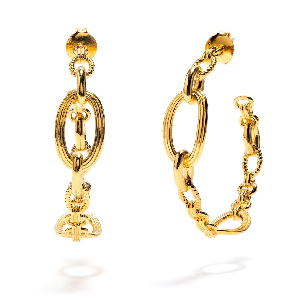 Capucine de Wulf Monique Chain Hoop Earrings, Gold – Smith's