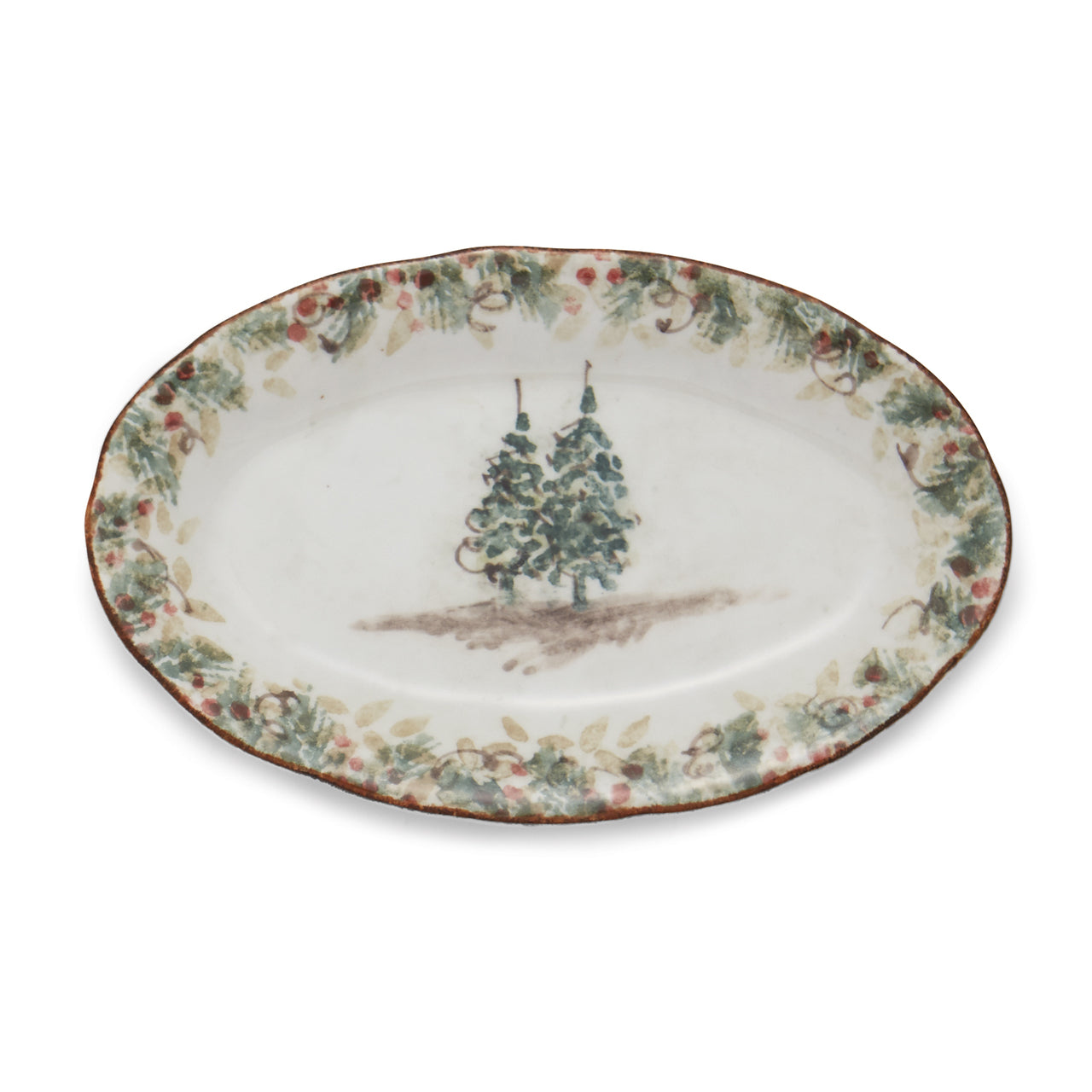 Arte Italica Natale Small Oval Dish