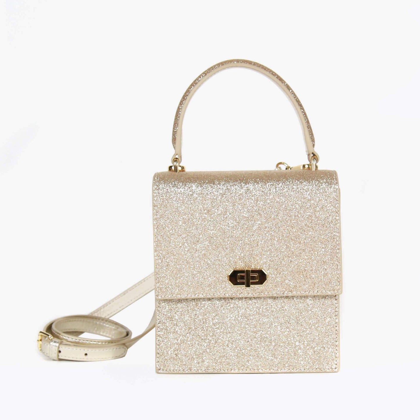 Neely and Chloe Mini Lady Bag-Glitter Gold