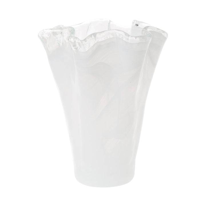 Vietri Onda Glass Medium Vase, White