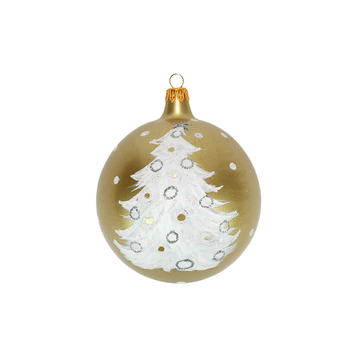 Vietri Ornaments White & Gold Trees Ornament