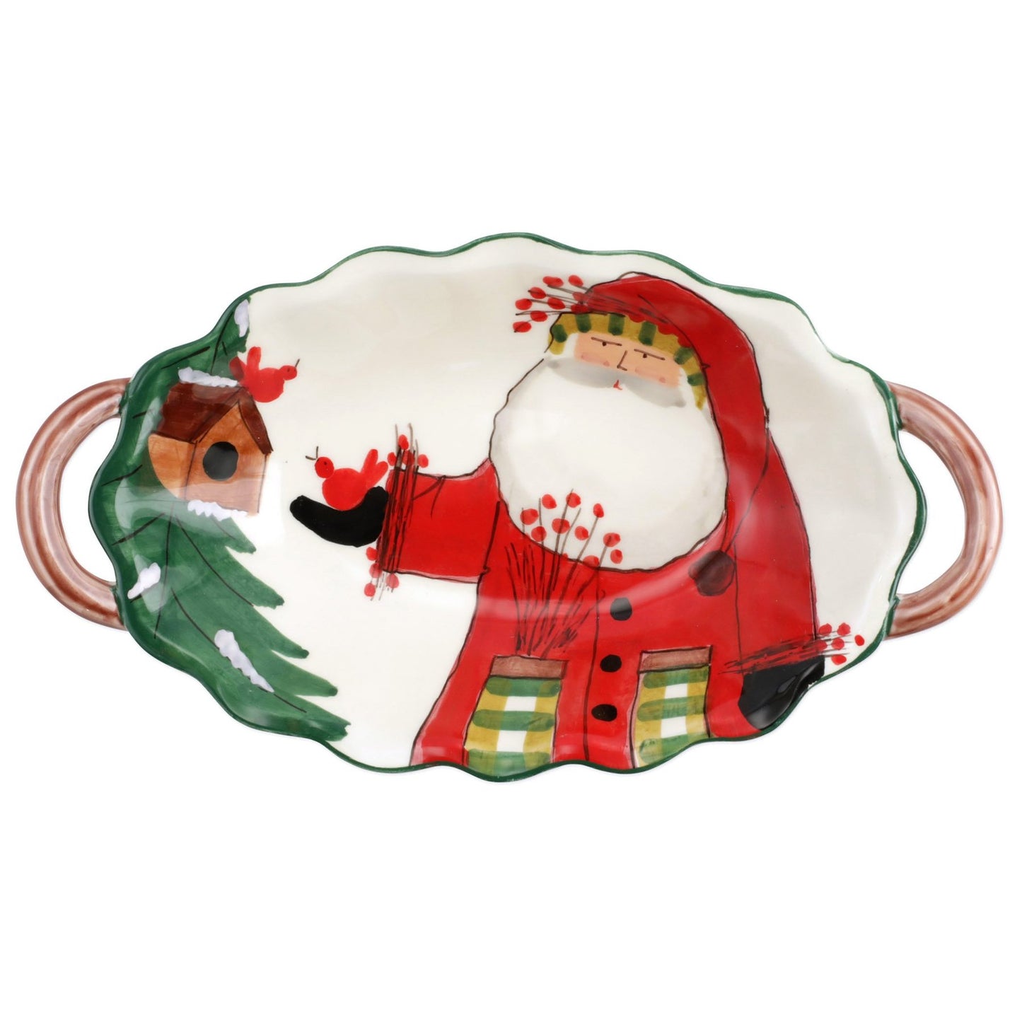 Vietri Old St.Nick 2020 Limited Edition Handled Scallop Bowl