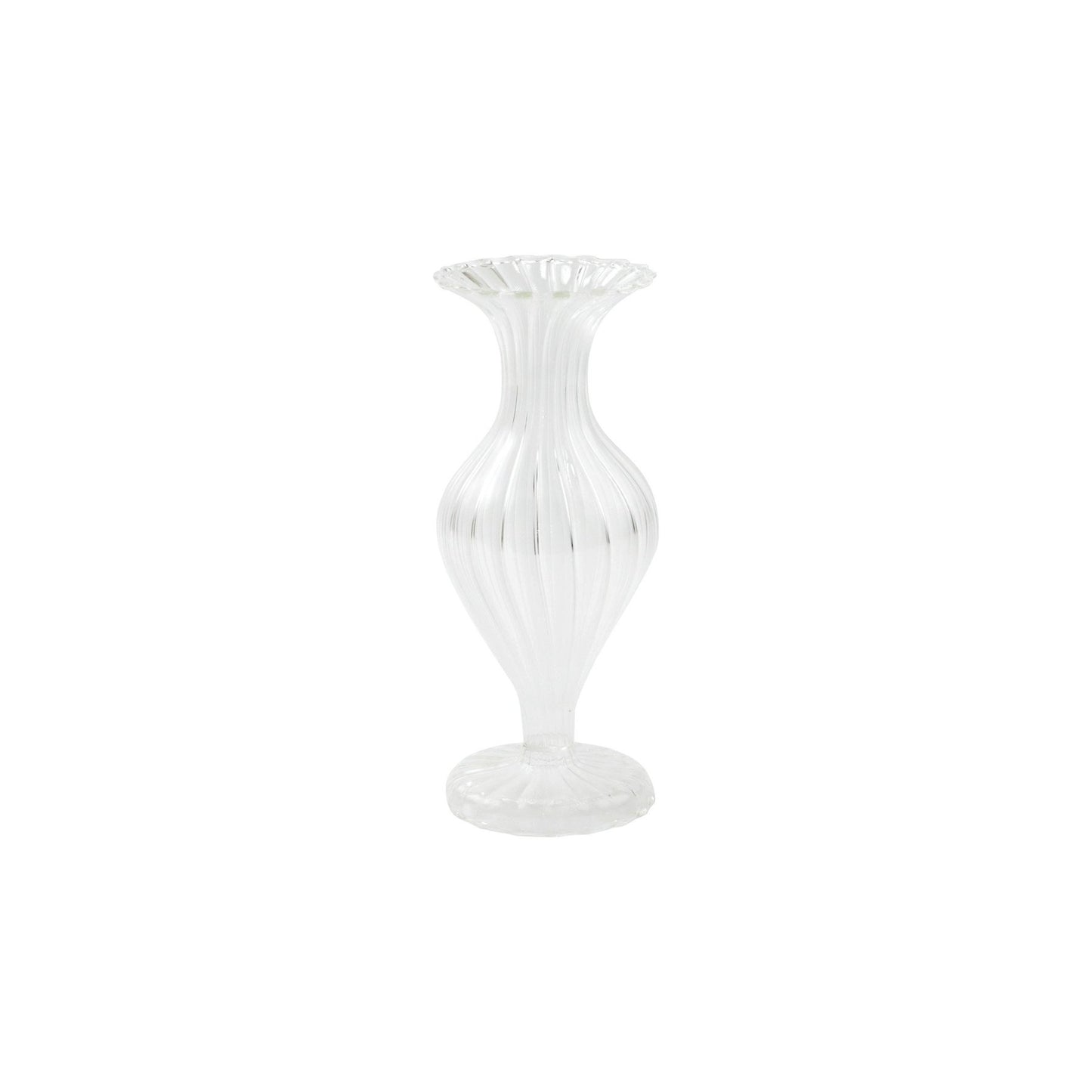 Vietri Ottico Glass Bud Vase/Candleholder, Short Set of 2