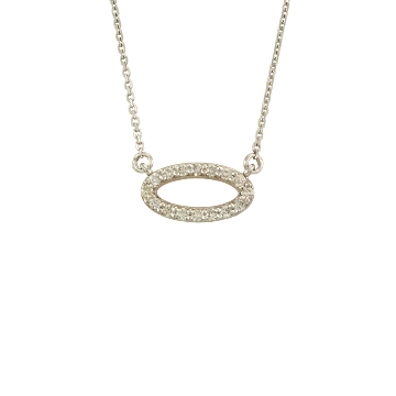 Horizontal Oval Diamond Necklace