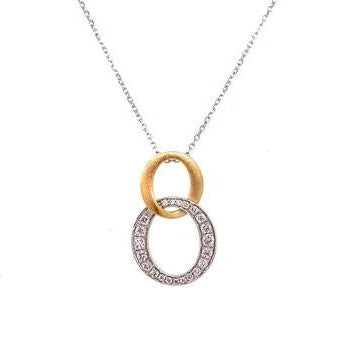 Two Tone Interlocking Diamond Necklace