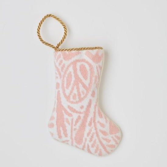 Bauble Stockings Peace Love and Joy in Pink by Sarah Watson