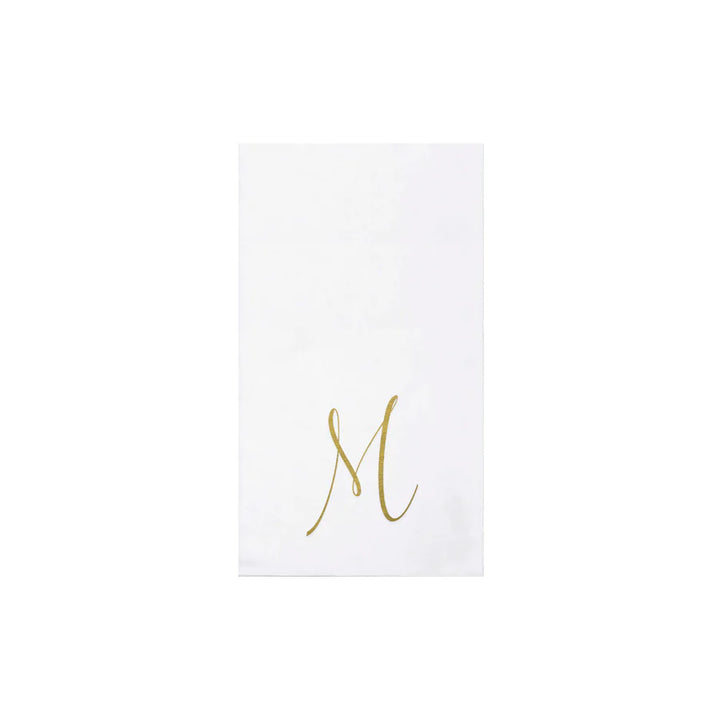 Vietri Papersoft Gold Monogram Guest Towel (Pack of 20)