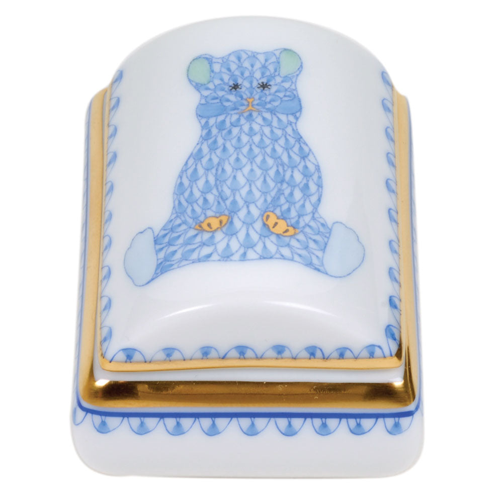 Herend Tooth Fairy Box, Blue Bear