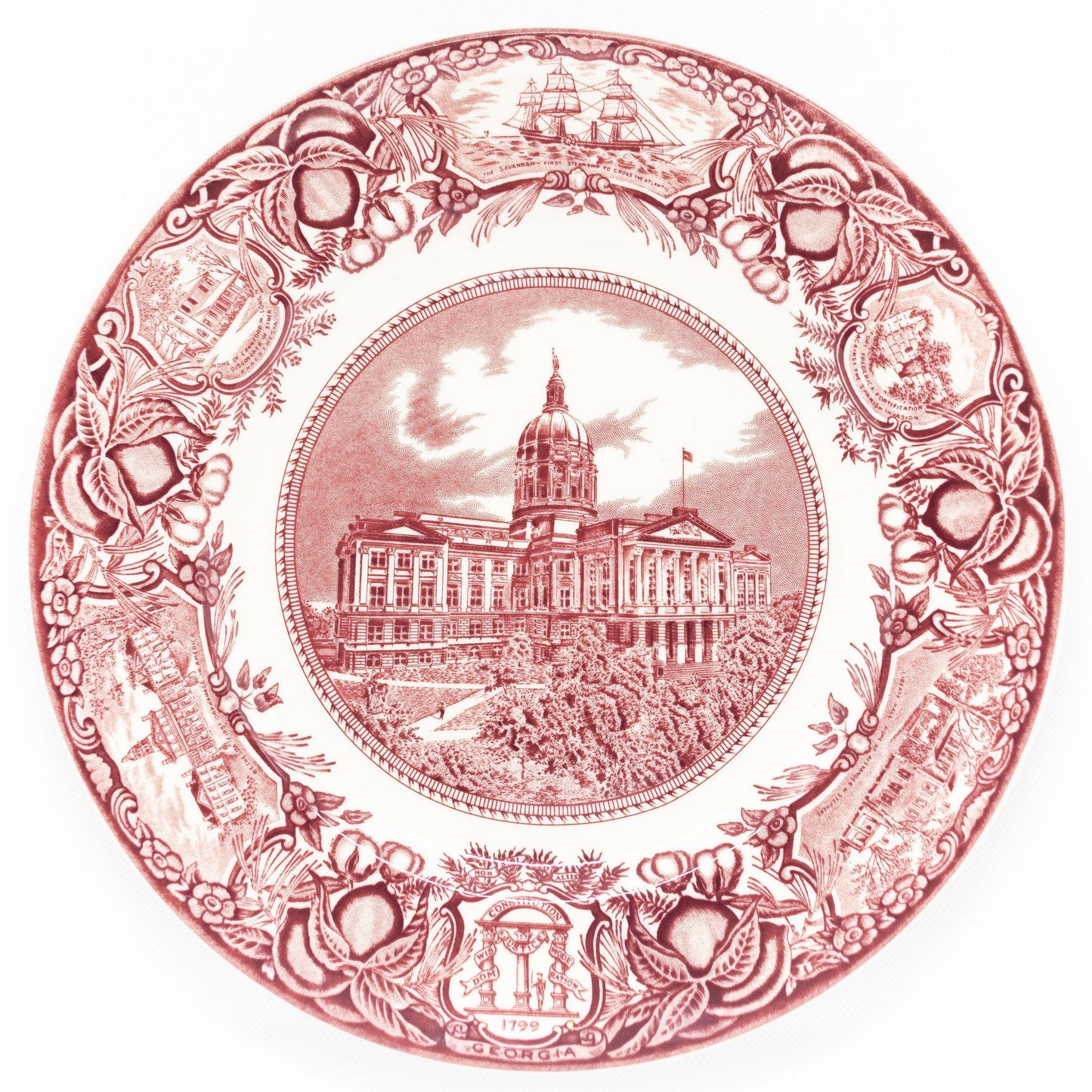 Georgia Plate  Pink #10 - Atlanta Capitol