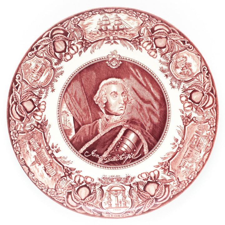 Georgia Plate  Pink #1 - James Oglethorpe