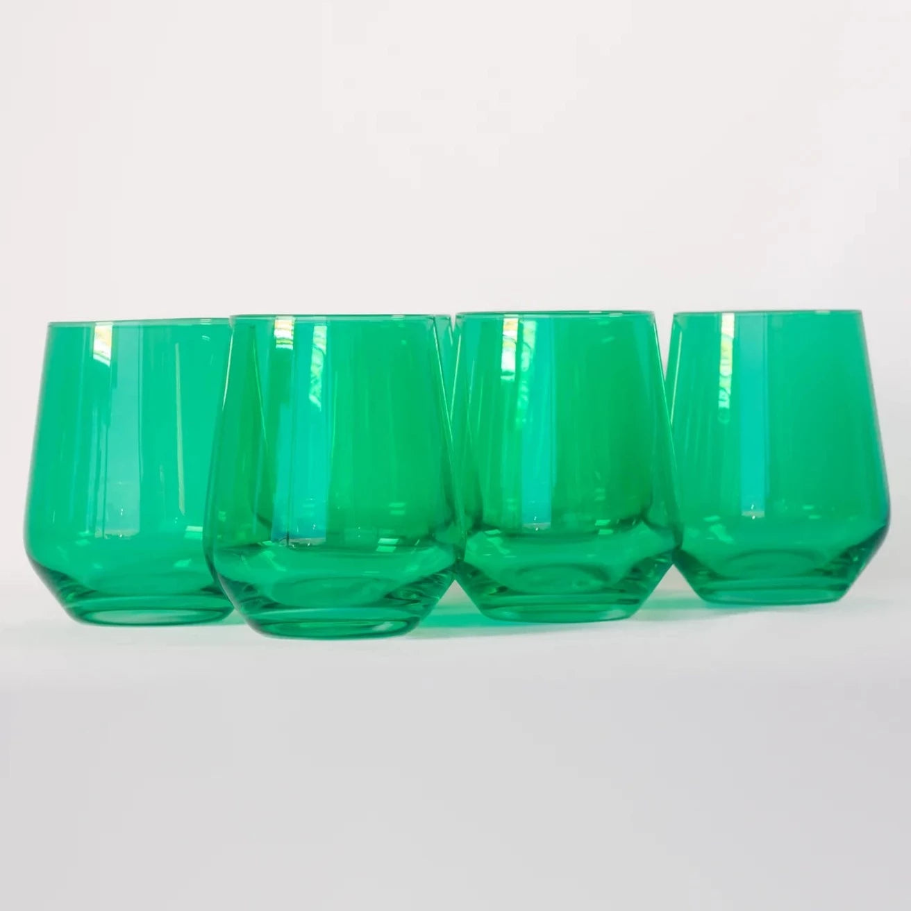 Estelle Colored Glass, Stemless Wine, Set of 6