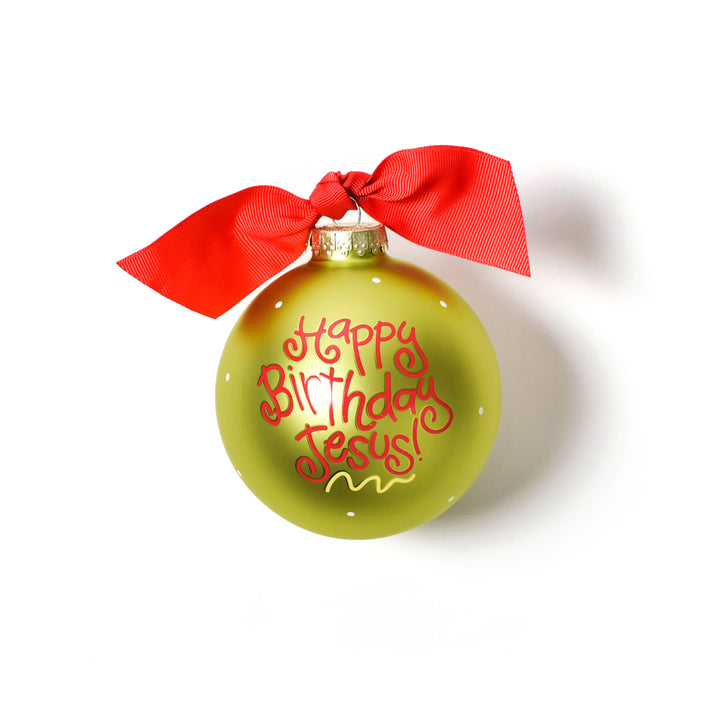 Coton Colors Happy Birthday Jesus Glass Ornament