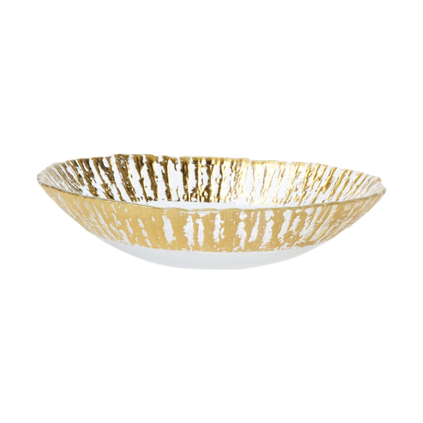 Vietri Rufolo Glass Gold Medium Oval Serving Bowl