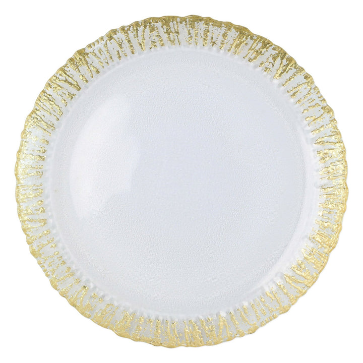 Vietri Rufolo Glass Gold Round Platter