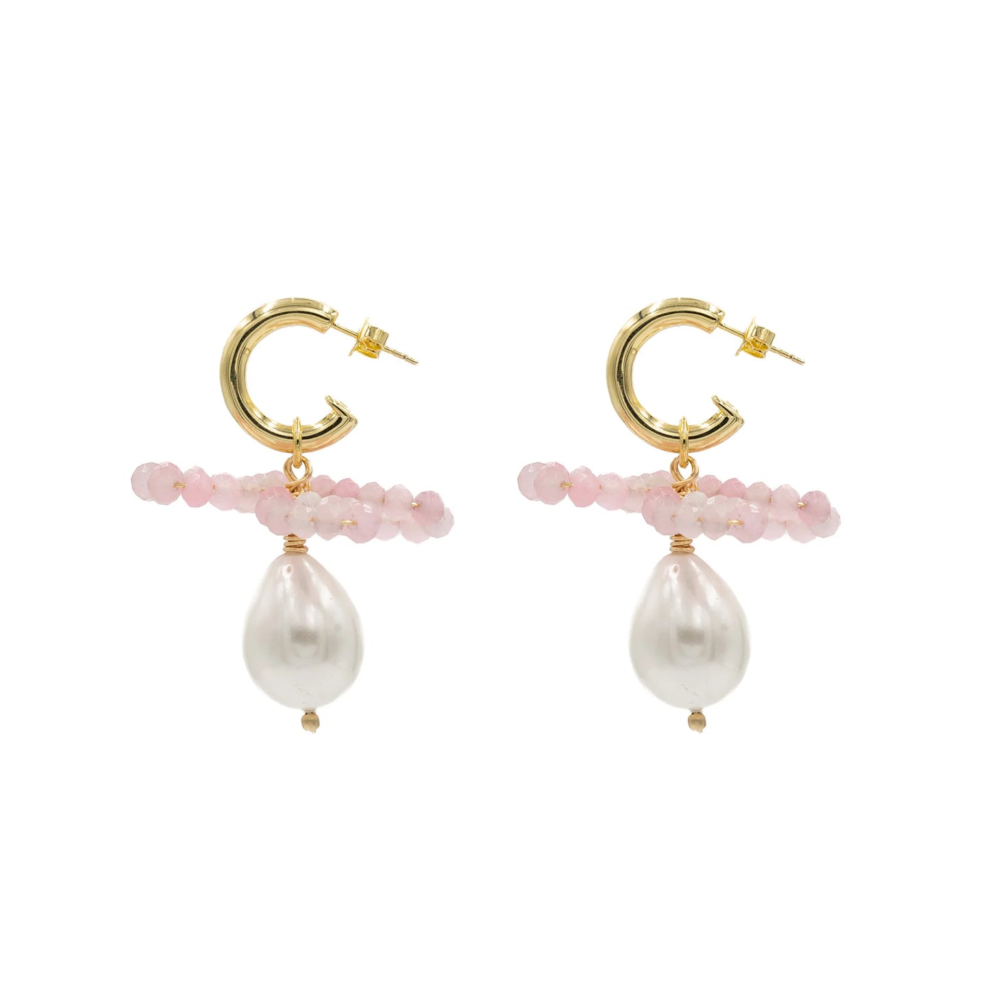 Hazen & Co. Rowe Earring, Pink Jade