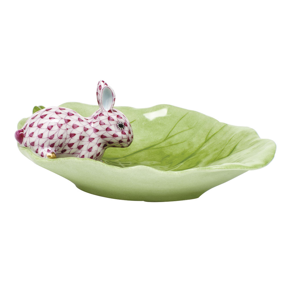 Herend Bunny On Cabbage Leaf
